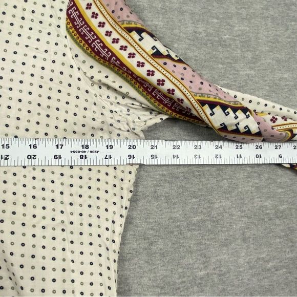 Gimmicks by BKE Womens Multicolored Aztec Dotted Print Long Sleeve Boho Blouse M - Picture 8 of 10